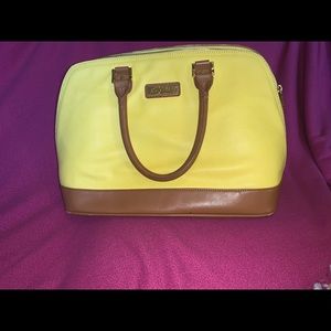 Joy and Iman yellow satchel purse
